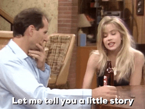 Un GIF disant "laisse moi te raconter une histoire courte"