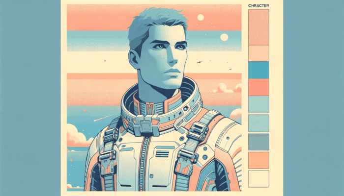 Esquisse de Kaelen Voss, personnage de science-fiction