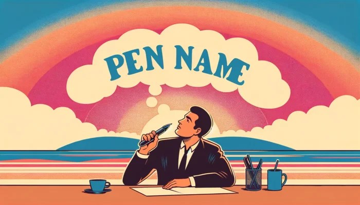 Un écrivain en pleine réflexion pour choisir son nom de plume