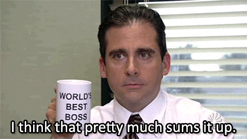 Un GIF de The Office qui dit "I think that pretty much sums it up"