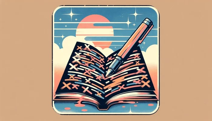 Un crayon rayant des erreurs au début d'un roman