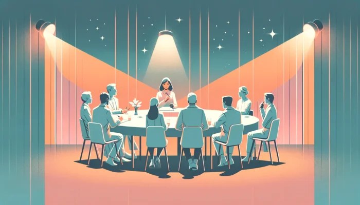 Un écrivain au sein d'un comité de lecture