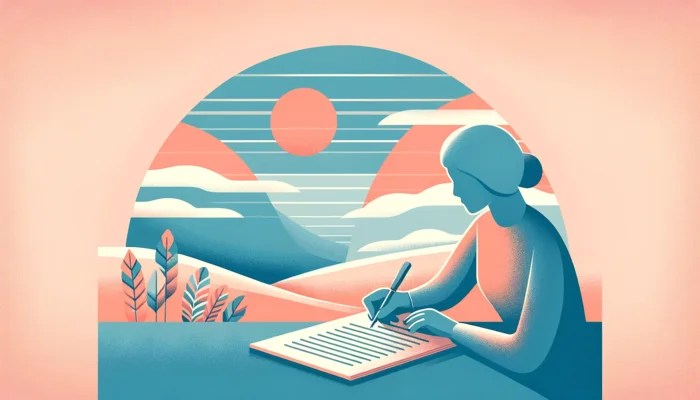 Une autrice rédigeant un manuscrit