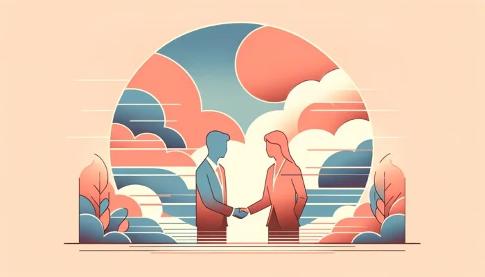 Deux personnes en pleine négociation pour publier un livre