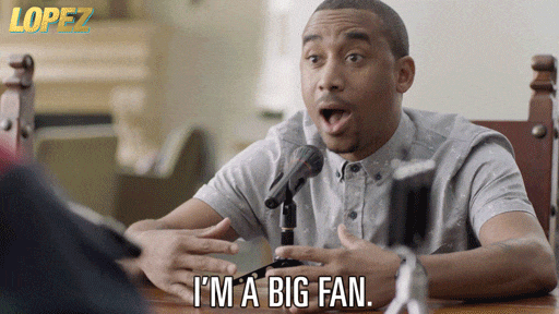 Un GIF qui dit "I'm a big fan" du titre du livre