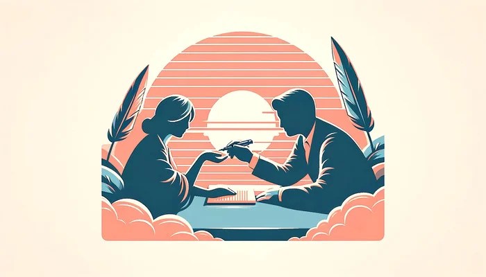 Un écrivain prêtant sa plume à un autre écrivain