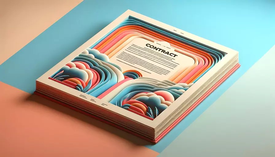 Image d'un contrat d'édition de plusieurs pages