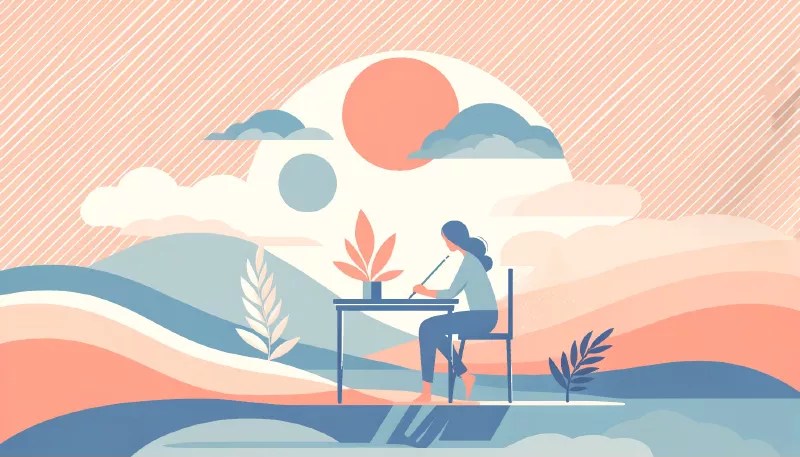 Une auteure débutante réalisant un exercice d'écriture