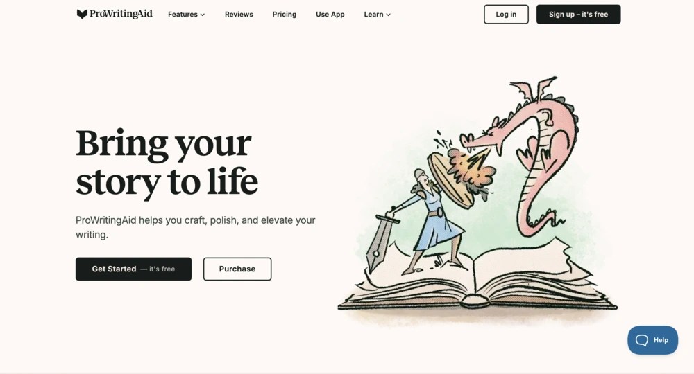 Site web du logiciel d'écriture Pro Writing Aid